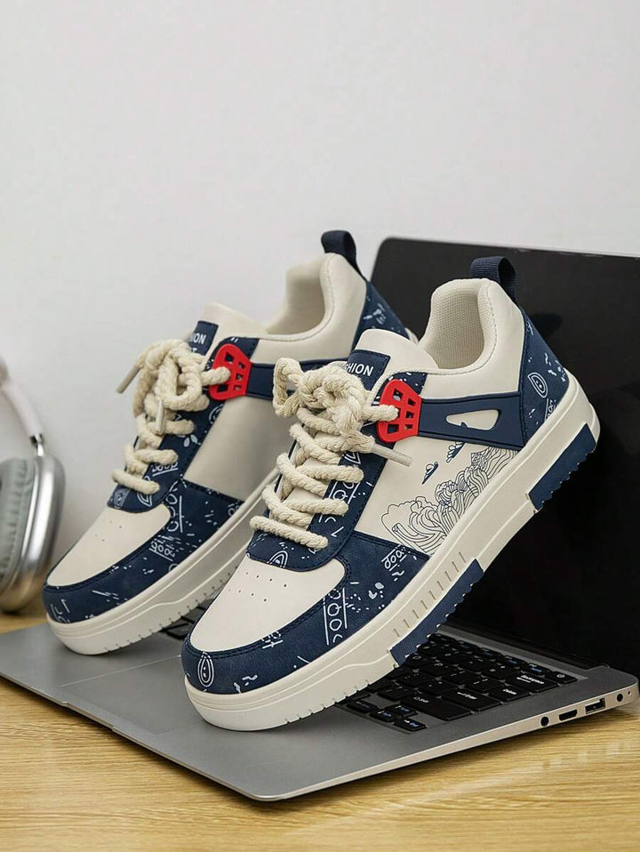 Beige Herren Sneaker mit Print – sportlich, bequem und perfekt für jeden Tag