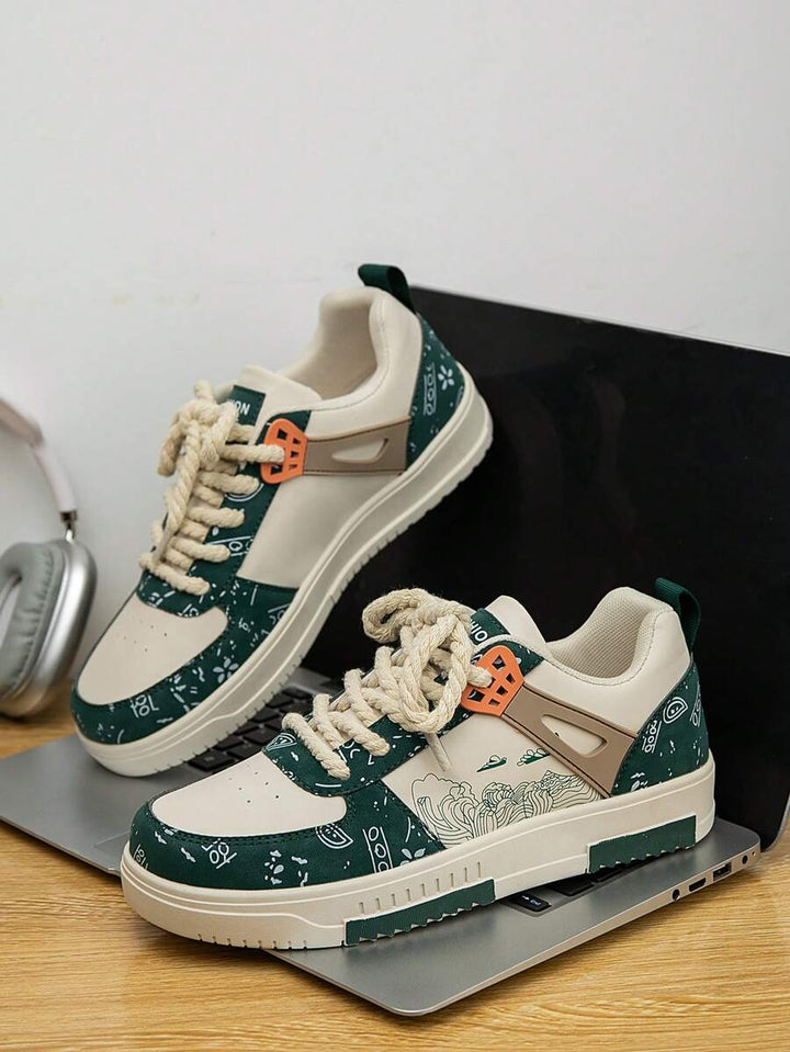 Beige Herren Sneaker mit Print – sportlich, bequem und perfekt für jeden Tag