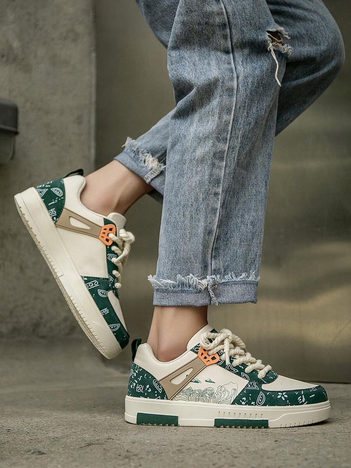 Beige Herren Sneaker mit Print – sportlich, bequem und perfekt für jeden Tag