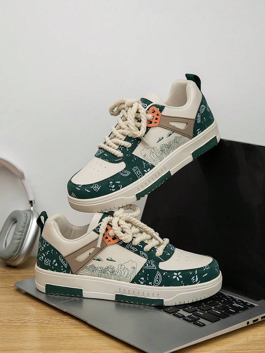Beige Herren Sneaker mit Print – sportlich, bequem und perfekt für jeden Tag