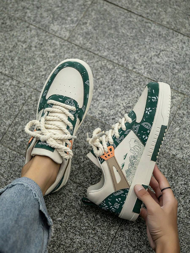 Beige Herren Sneaker mit Print – sportlich, bequem und perfekt für jeden Tag