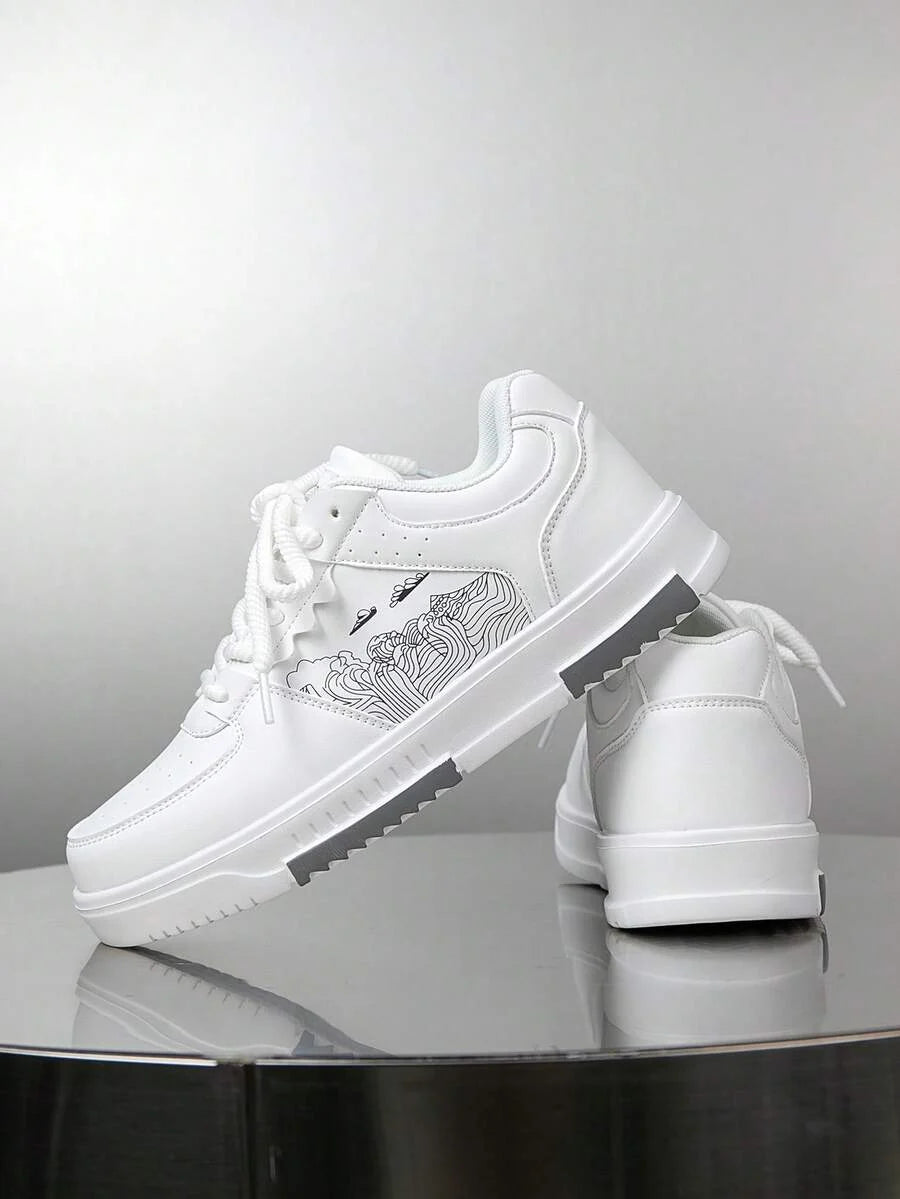 Beige Herren Sneaker mit Print – sportlich, bequem und perfekt für jeden Tag