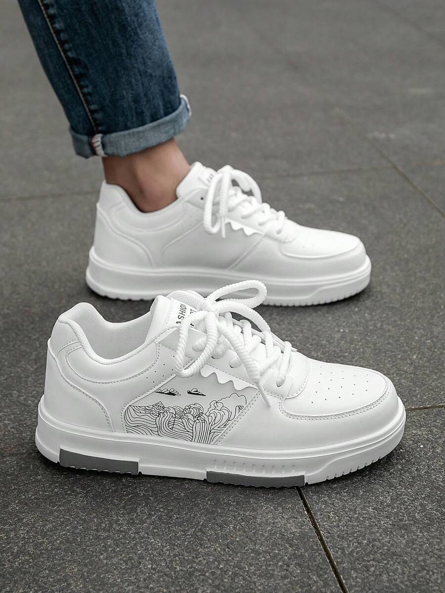 Beige Herren Sneaker mit Print – sportlich, bequem und perfekt für jeden Tag