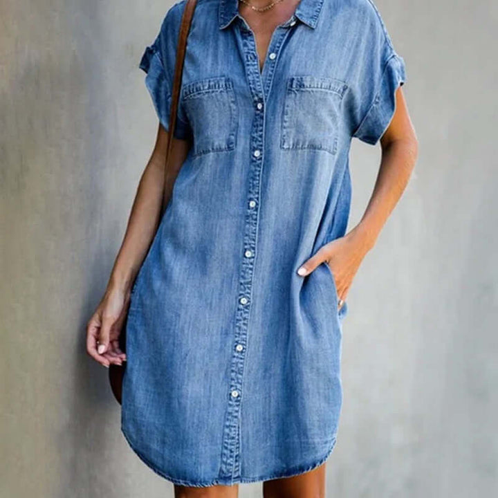 Denim Kleid für Damen mit Bequemer Passform und Zeitlosem Design