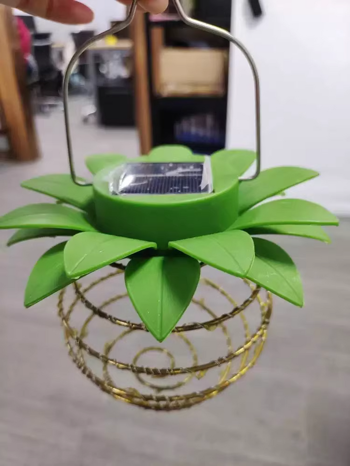 Solar Hanging Lantern Pineapple | Spiral LED Lights | IP44 | Garden &amp; Balcony