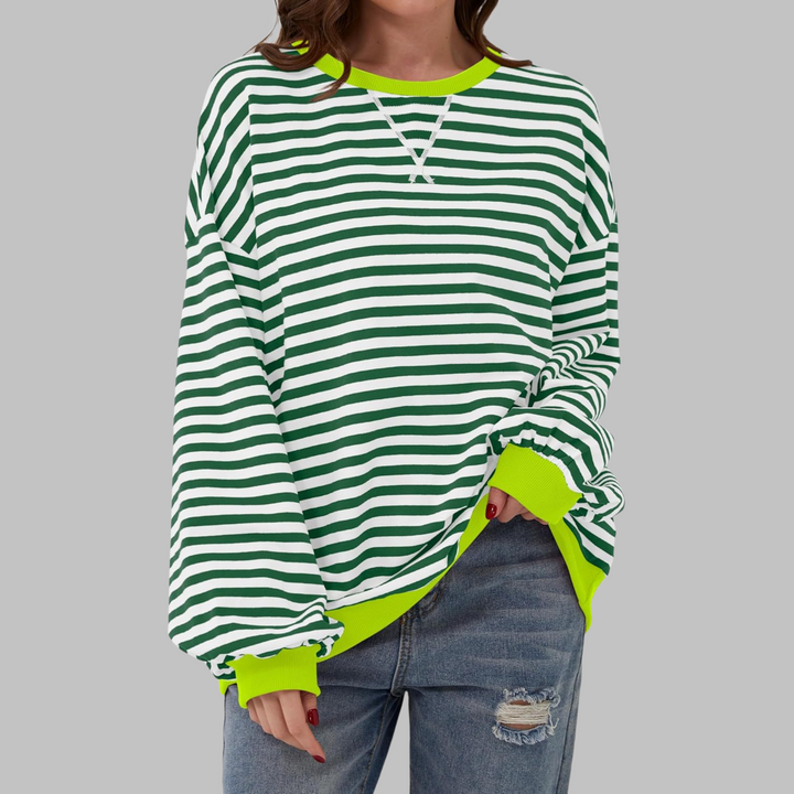 Mireille | Lässiges Langarm gestreiftes Sweatshirt