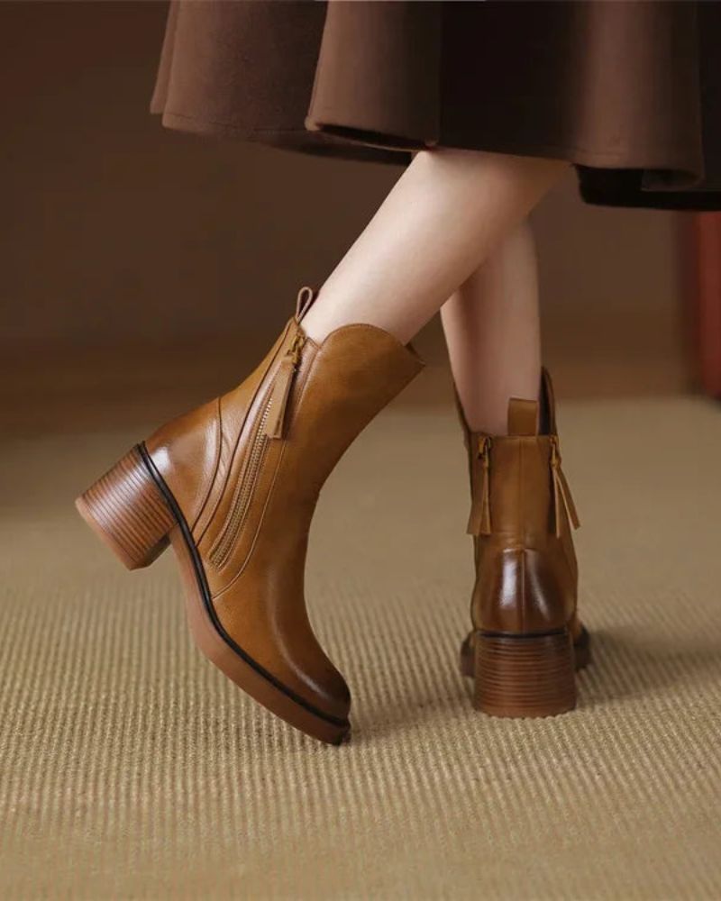 Damen Stiefeletten mit klassischem Design und robuster Sohle