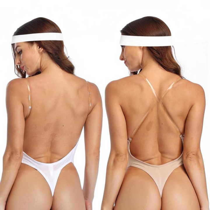 Rückenfreier Body Shaper mit tiefem V-Ausschnitt und verstellbaren Trägern, mittlerer bis fester Kontrolle