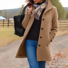 Helga | Women's Classic Winter Coat with Button Placket at the Front