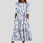 Sela - Robe midi pour femme avec motif fleurs côtières