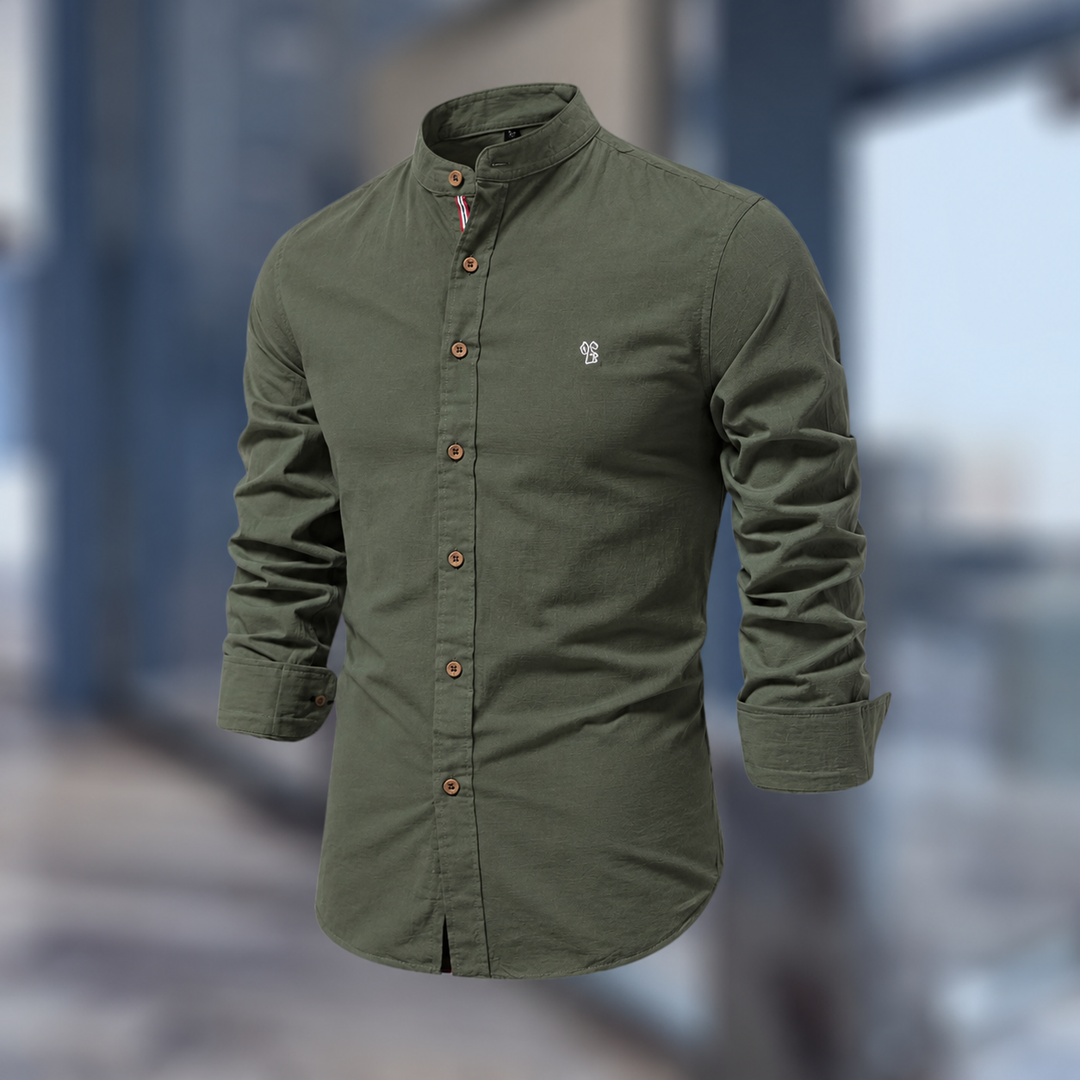 Marcky | Stehkragen Slim-Fit-Hemd