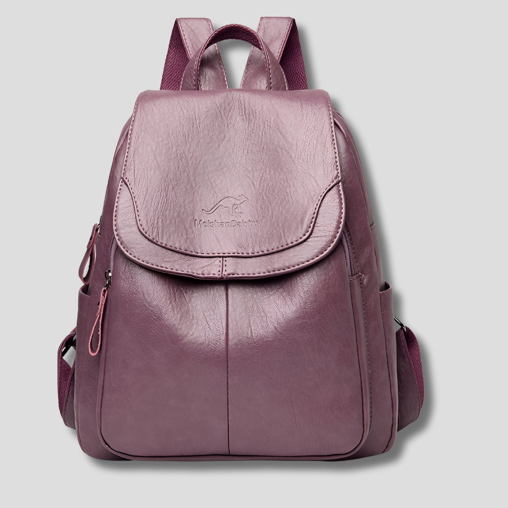 Diebstahlsicherer Rucksack für Frauen mit geprägtem Leder und gepolstertem Innenraum, Staubbeutel enthalten