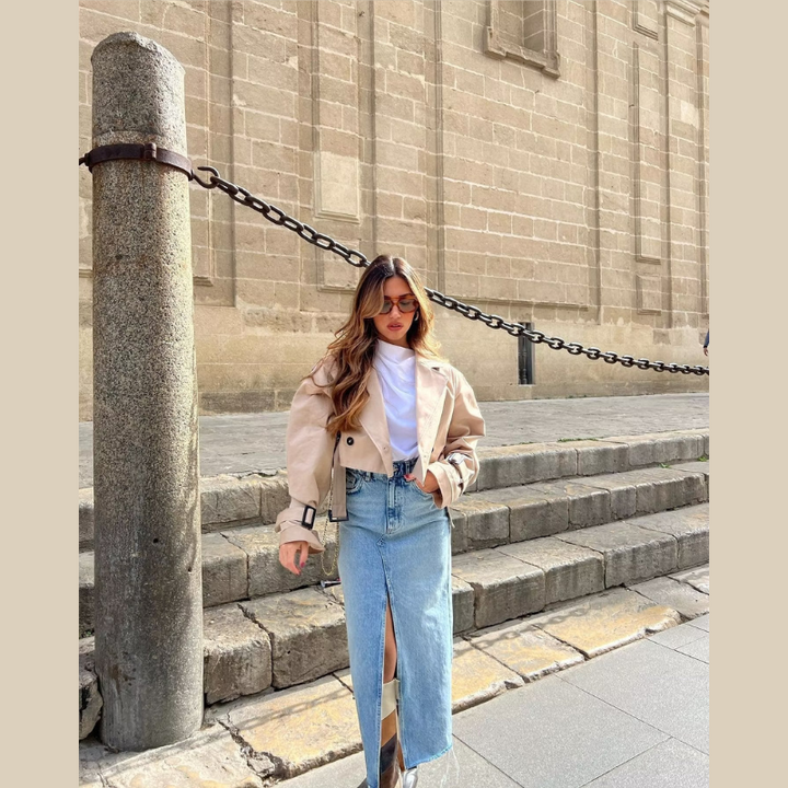 Angie | Trench-coat mi-saison pour femme avec ceinture