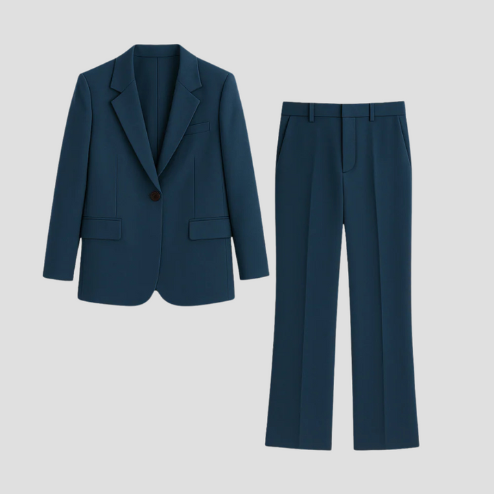 Damen-Anzugset mit langem Blazer und passenden Hosen