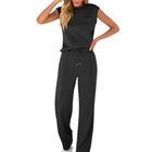 Damen Freizeit Sommer Lounge Set aus weichem Stoff mit lockerer Passform