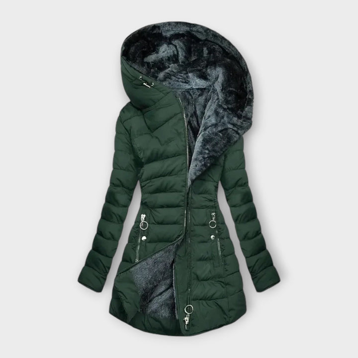 Lyla | Damen-Pufferjacke mit Kapuze und Reißverschlüssen