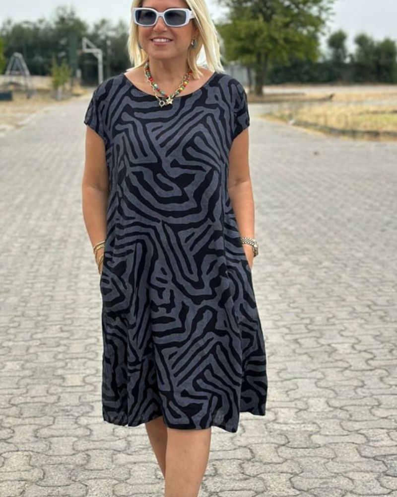 Amara | Summer Dress with Round Neck and Beautiful Print