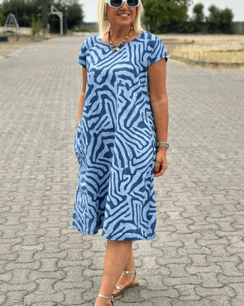 Amara | Summer Dress with Round Neck and Beautiful Print