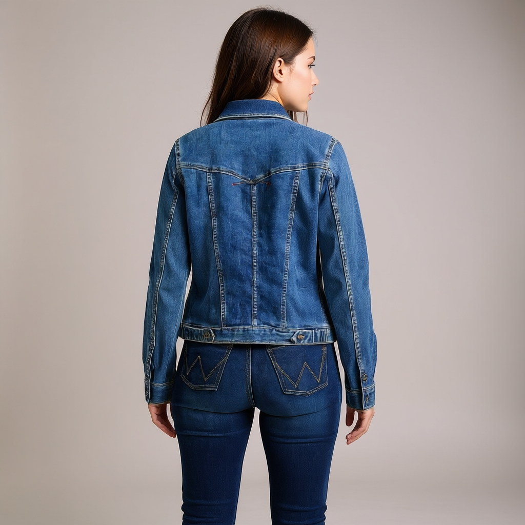 Damen Stretch Denim Jacke mit Taschen