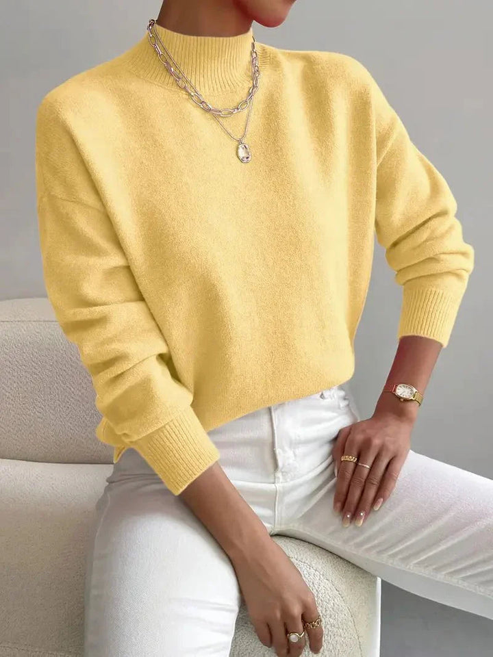 Yvonne Damen Strickpullover - Weicher Stoff &amp; Hoher Kragen