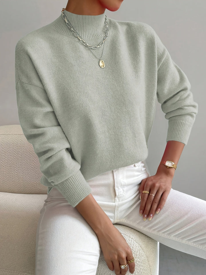 Yvonne Damen Strickpullover - Weicher Stoff &amp; Hoher Kragen