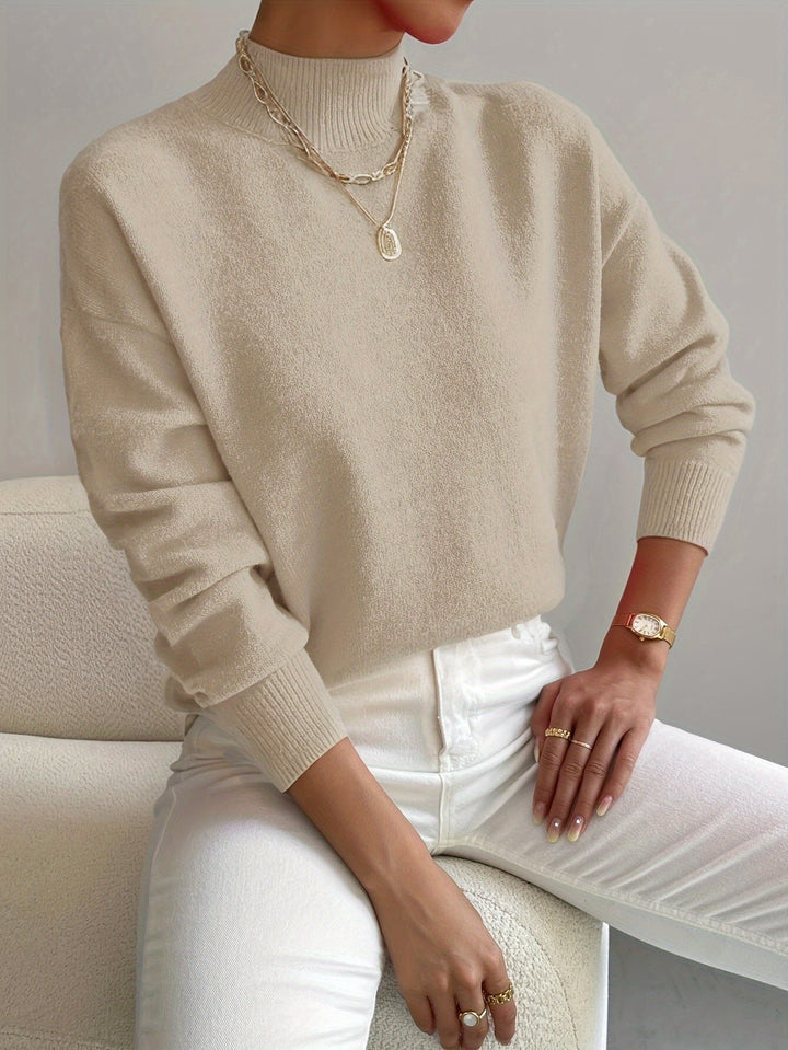 Yvonne Damen Strickpullover - Weicher Stoff &amp; Hoher Kragen