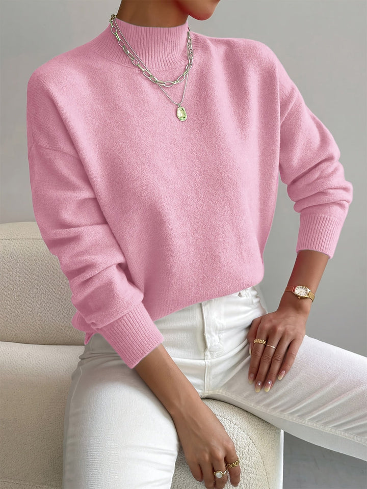 Yvonne Damen Strickpullover - Weicher Stoff &amp; Hoher Kragen