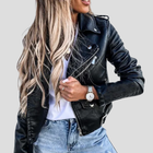 Blouson en cuir doublé pour femme