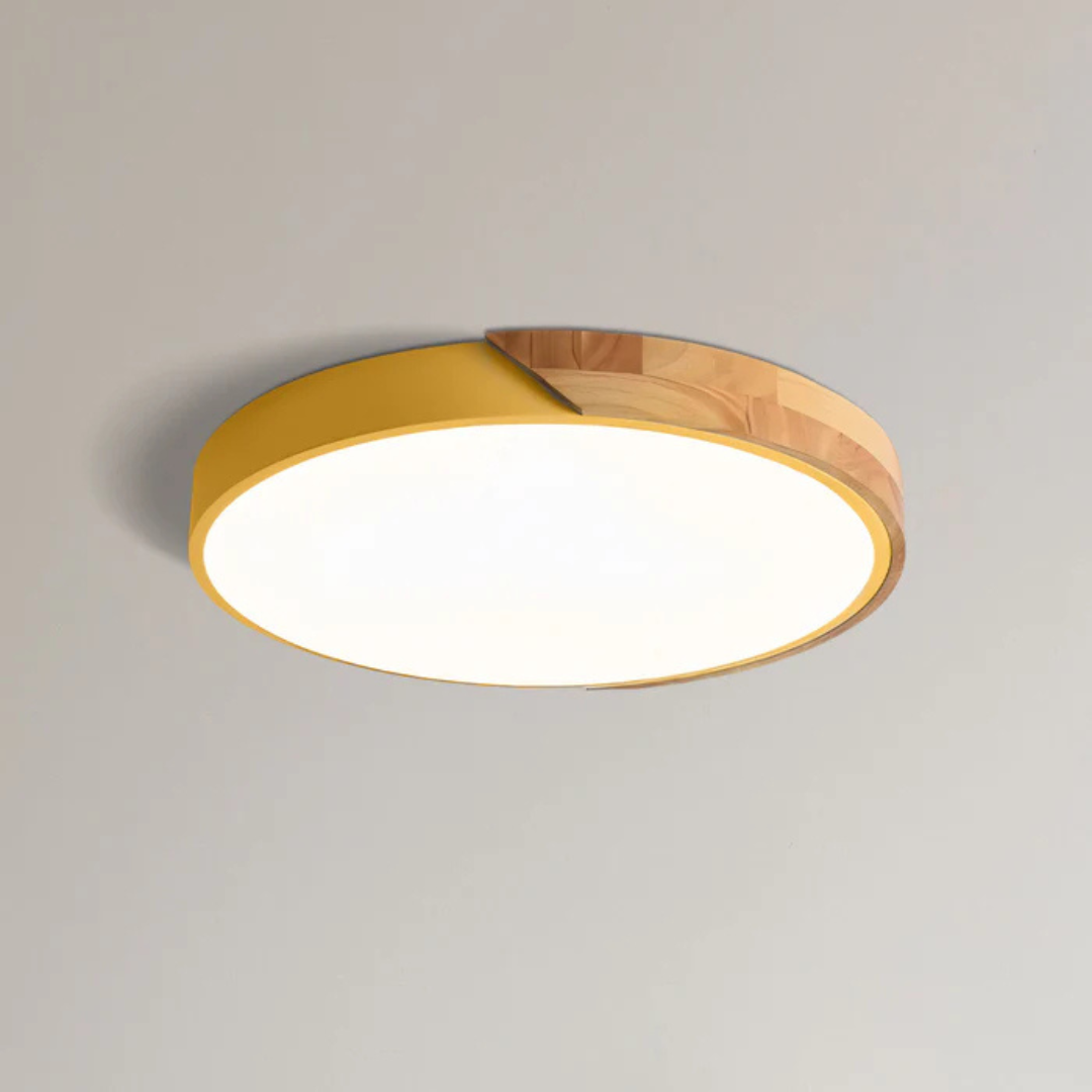 LED Ceiling Lamp with Scandinavian Design in Wood &amp; Acrylic