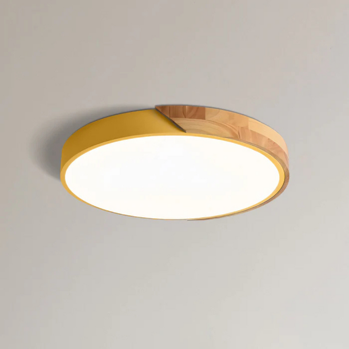 LED Ceiling Lamp with Scandinavian Design in Wood &amp; Acrylic