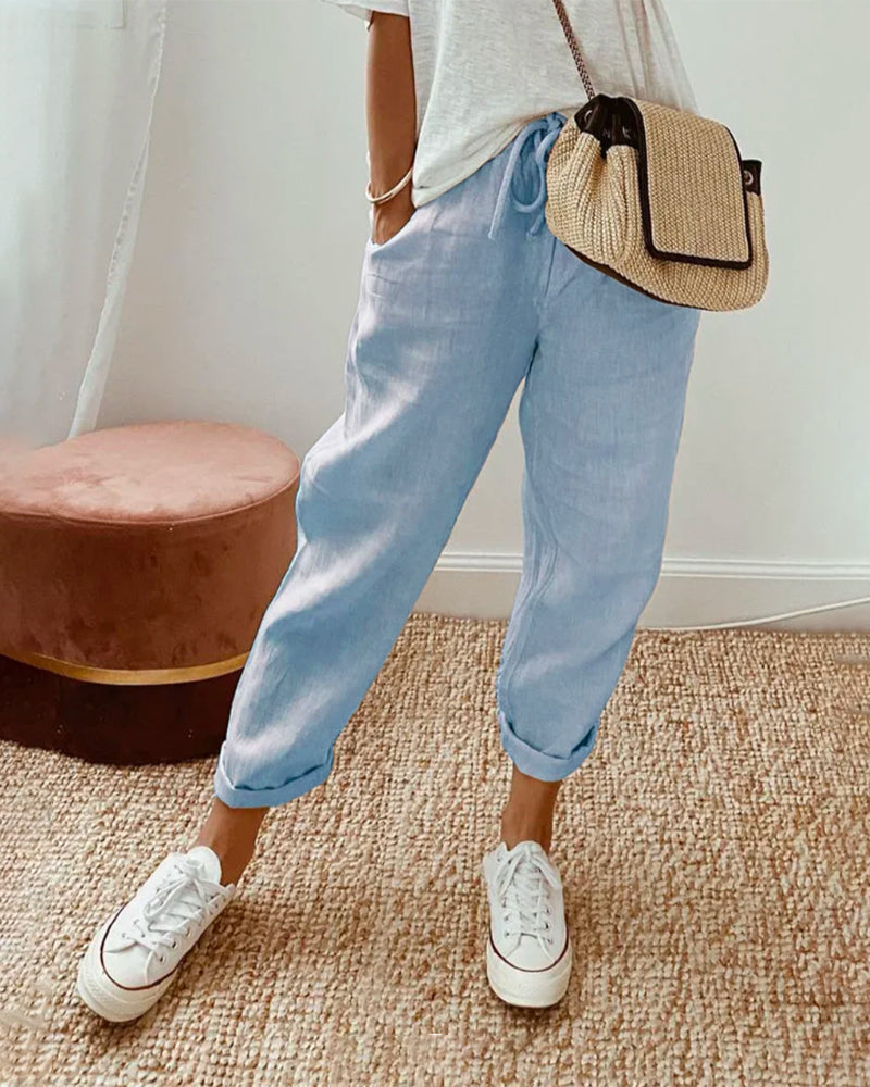 Helga | Stylish Casual Linen Trousers