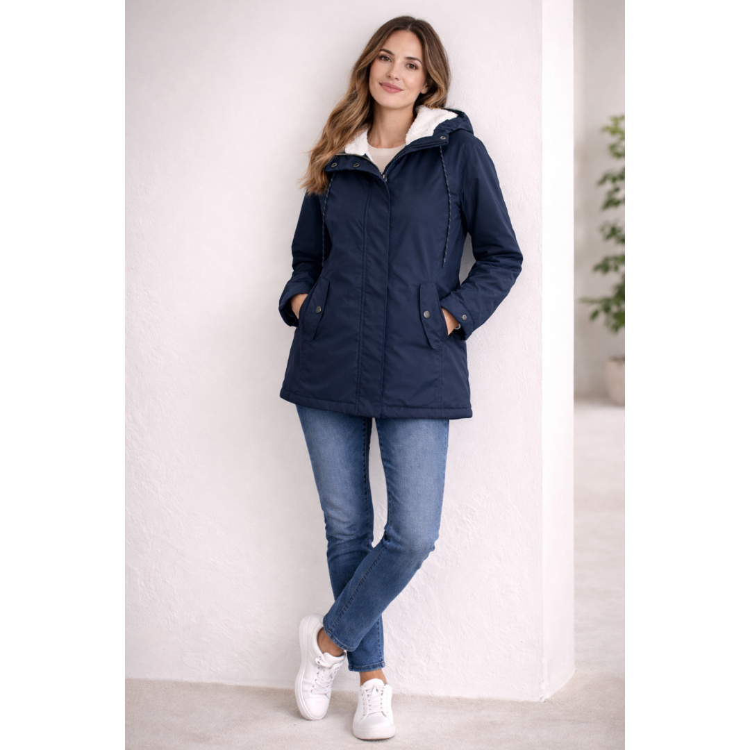 Melissa - Lange Winterjacke mit Kapuze - Gefüttert &amp; Bequem