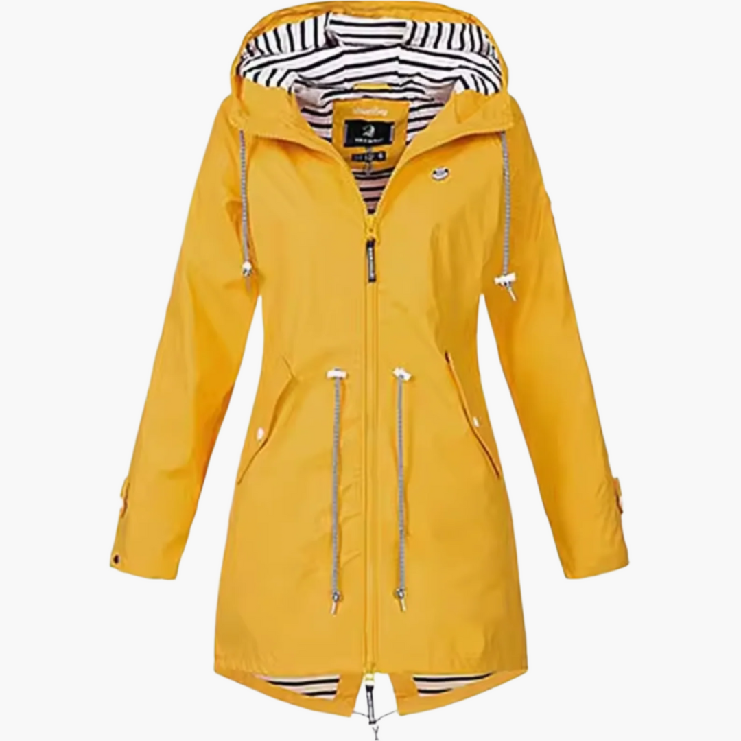 Damen Outdoor Regenjacke mit Kapuze – Wasserdichter Windbreaker für Freizeit, Wandern und den Alltag