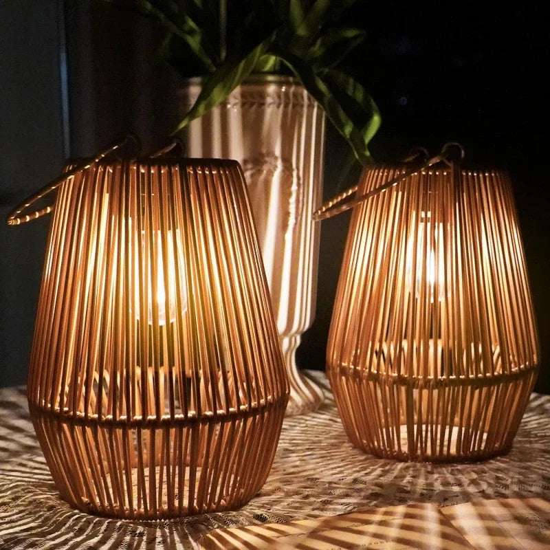 Solar Table Lamp Rattan Look | LED | Wireless | Outdoor