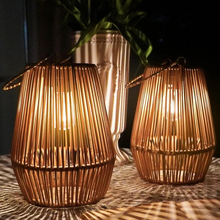 Solar Table Lamp Rattan Look | LED | Wireless | Outdoor