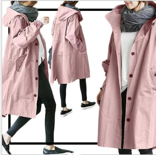Kelly – Veste coupe-vent mi-longue décontractée pour femmes à manches longues