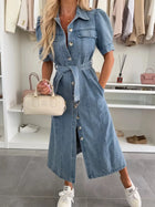 Anna | Maxi Denim Dress with Sleeves