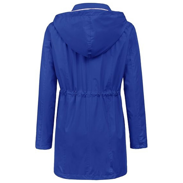 Wasserdichter langer Kapuzen-Trenchcoat gefüttert Windbreaker Reisejacke