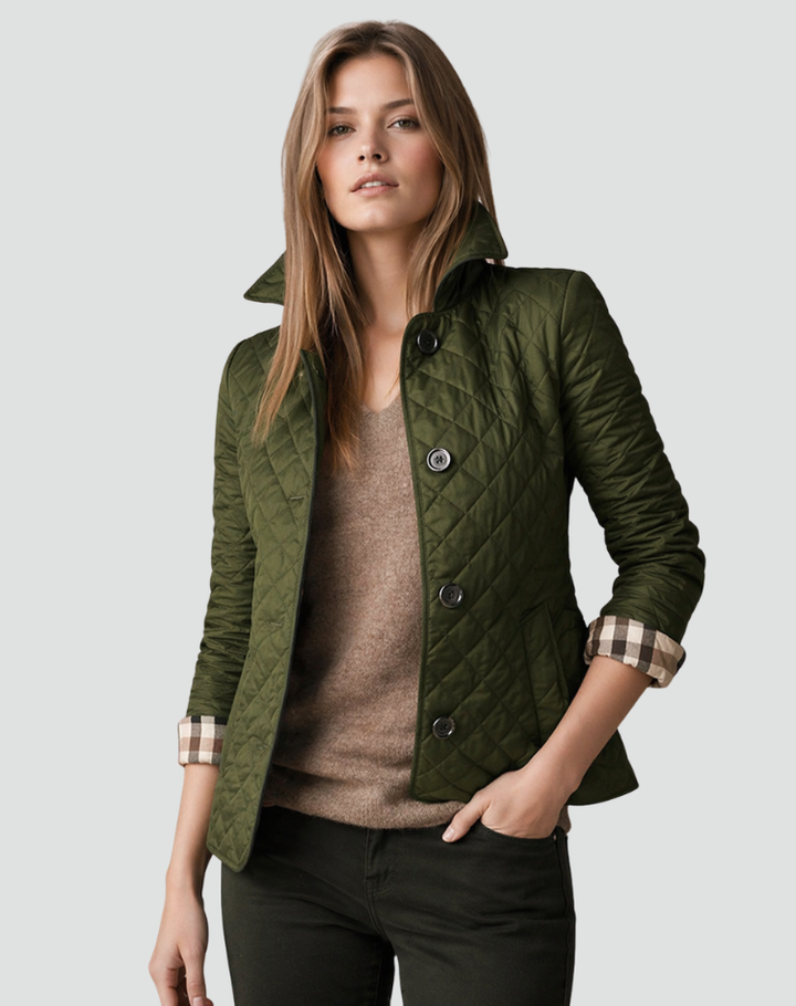 Damen Tussenseizoenjack Regular Fit Mit Stehkragen und Knöpfen