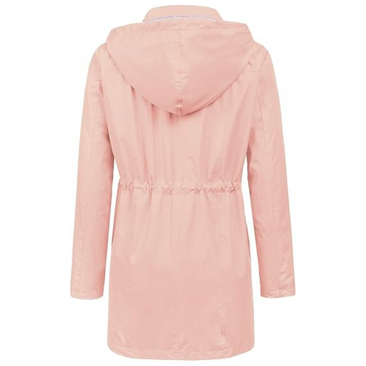 Wasserdichter langer Kapuzen-Trenchcoat gefüttert Windbreaker Reisejacke