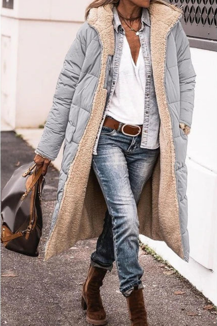 Damen Winddichte Wasserfeste Winterjacke – Warm, Schwarz, Ideal für Kaltes Wetter und Freizeitoutfits