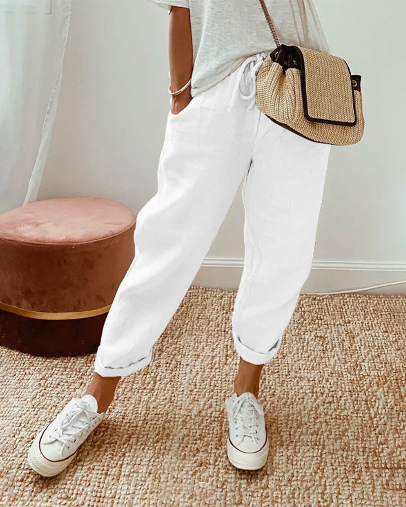 Helga | Stylish Casual Linen Trousers