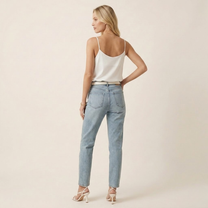 Satin Cami Top – V-Ausschnitt Spaghetti-Träger, Eleganter Fall