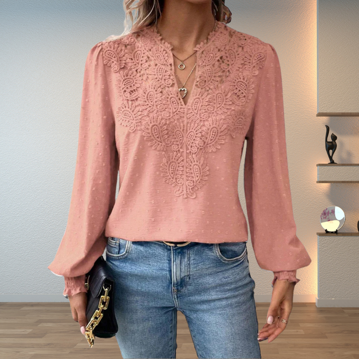 Damen Leichte Bluse aus Atmungsaktivem Stoff mit Lockerer Passform