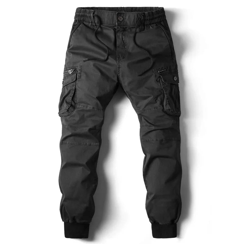 Niel | Joggeur cargo homme multipoches bords-côtes anthracite