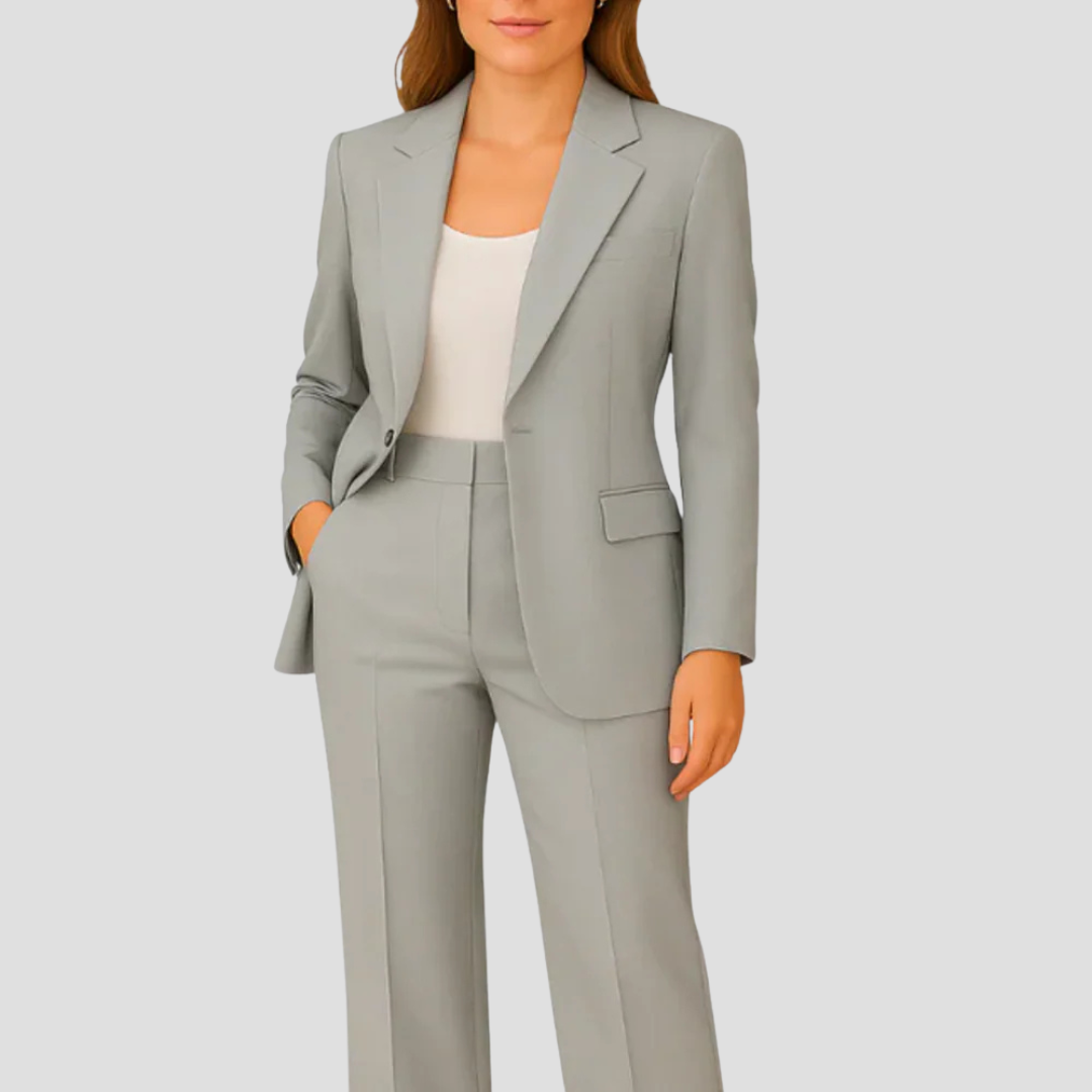 Damen-Anzugset mit langem Blazer und passenden Hosen