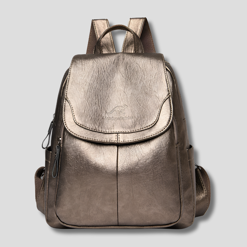 Diebstahlsicherer Rucksack für Frauen mit geprägtem Leder und gepolstertem Innenraum, Staubbeutel enthalten