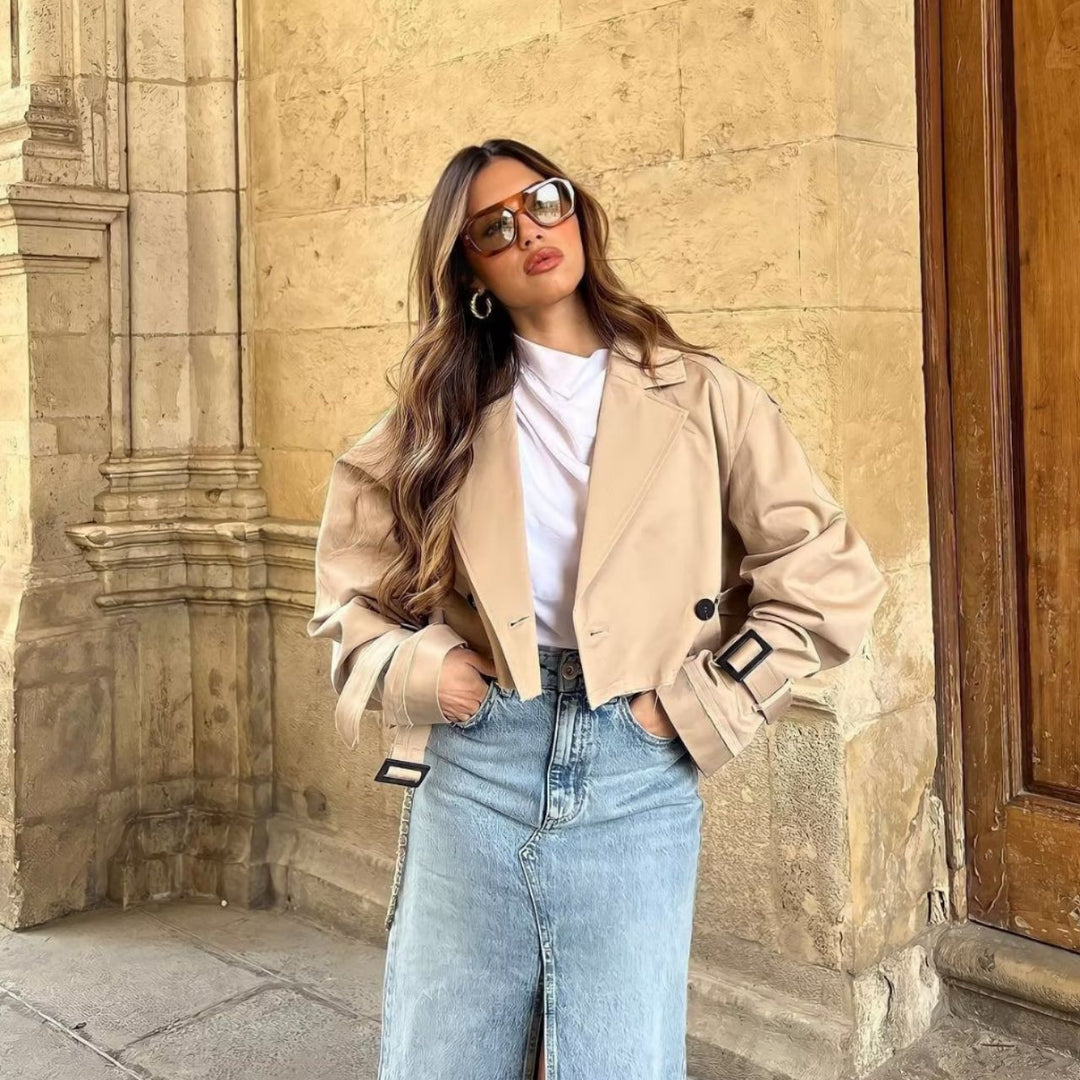 Angie | Trench-coat mi-saison pour femme avec ceinture