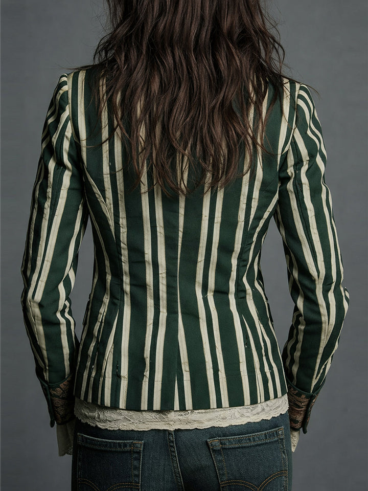 Nina | Klassischer Retro Bohemian Gestreifter Blazer