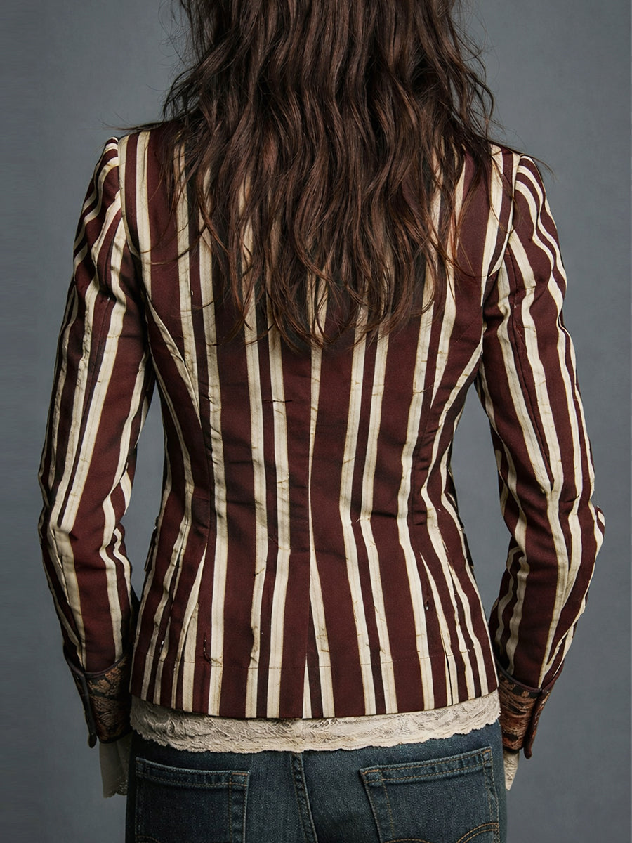 Nina | Klassischer Retro Bohemian Gestreifter Blazer